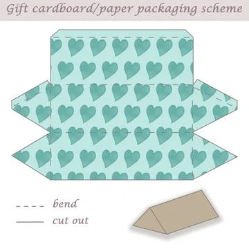 Printable packaging and wrapping scheme box for gifts, presents and events Stock Illustration