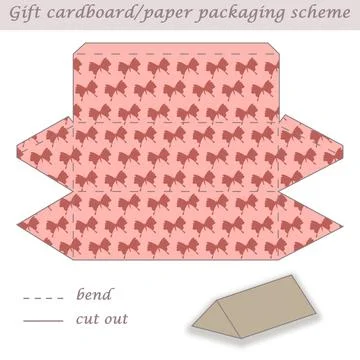 Printable packaging and wrapping scheme box for gifts, presents and events Stock Illustration