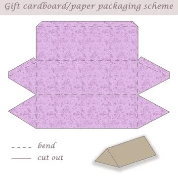 Printable packaging and wrapping scheme box for gifts, presents and events Stock Illustration