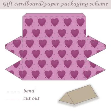 Printable packaging and wrapping scheme box for gifts, presents and events Stock Illustration