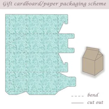 Printable packaging and wrapping scheme box for gifts, presents and events Stock Illustration