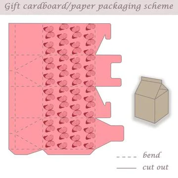 Printable packaging and wrapping scheme box for gifts, presents and events Stock Illustration