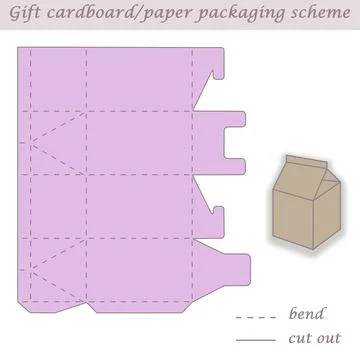 Printable packaging and wrapping scheme box for gifts, presents and events Stock Illustration