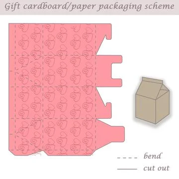 Printable packaging and wrapping scheme box for gifts, presents and events Stock Illustration