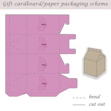 Printable packaging and wrapping scheme box for gifts, presents and events Stock Illustration