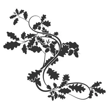 Printable pattern for oak weaving wood ornament Stock Illustration