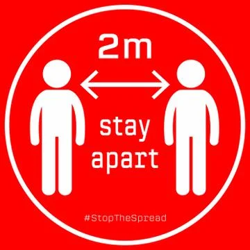 Printable Social Distancing Icon Vector Illustration Stock Illustration