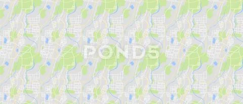 Printable street map in classic style colors with all relevant motorways, roads Stock Illustration