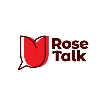 Printabstract rose flower with bubble chat talk logo design vector graphic .. Stock Illustration