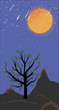 Print.Deep space. Space landscape background. Planets and the starry sky. Stock Illustration