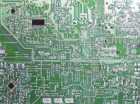 Printed circuit Board with chips Foto stock
