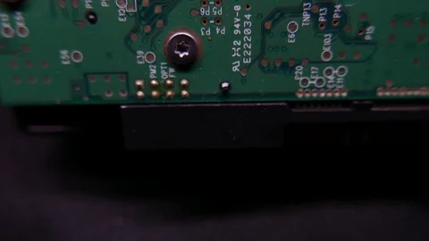 Printed Circuit Board Close-up, HDD. 4K UHD Stock Footage 72921103