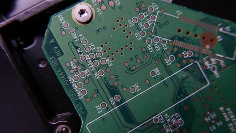 Printed Circuit Board Close-up, HDD. 4K UHD 库存影片 72921106