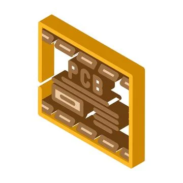 Printed circuit board components on isometric shelf 스톡 일러스트