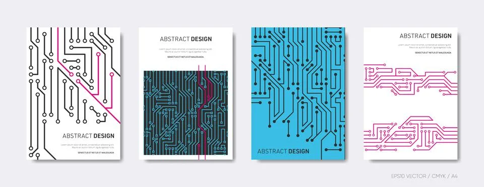 Printed circuit board design vector brochure cover 스톡 일러스트