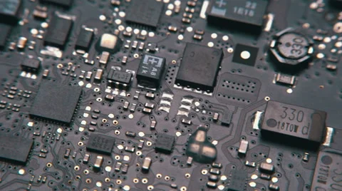Printed Circuit Board with electrical components. Stock Footage 56206978
