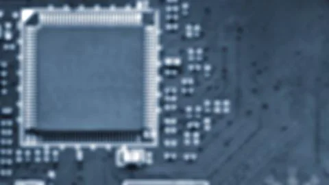Printed Circuit Board with electrical components. Background concept for elec Stock Photos