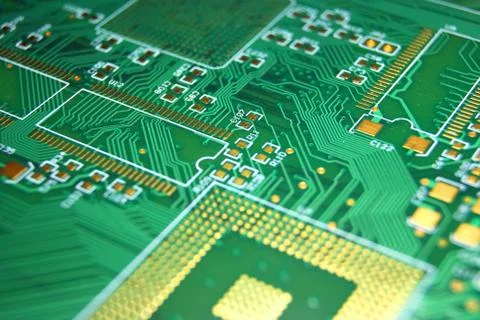 Printed circuit board electronic background Stock Photos