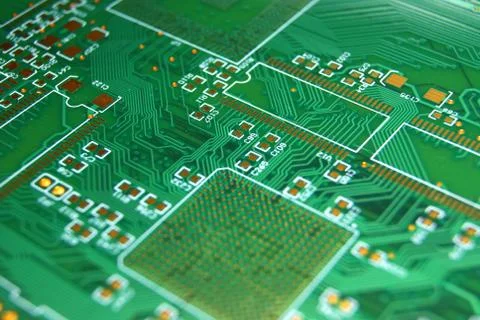 Printed circuit board electronic background Stock Photos
