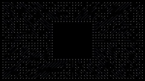 Printed circuit board frame design. Cyberpunk-style interface frame. Stock Footage 320935335