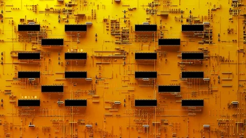 Printed circuit board futuristic server. 3d rendering 库存影片 124655916