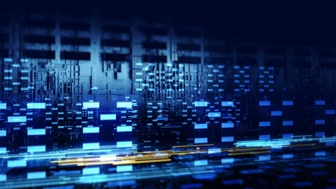 Printed circuit board futuristic server. 3d rendering Stock Footage 125033956