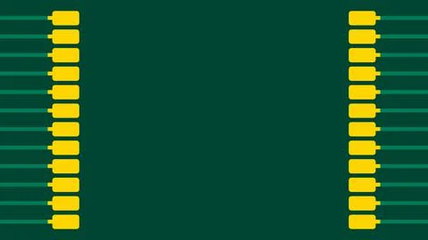 Printed circuit board. microcircuit green with copper tracks 库存插图