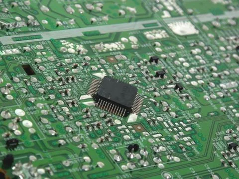Printed circuit board with microprocessor 写真素材