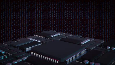 The  Printed Circuit Board or PCB for Technology concept 3d rendering. Stockfoto's