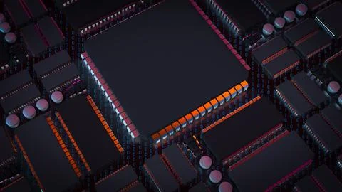 The  Printed Circuit Board or PCB for Technology concept 3d rendering. Stock Photos