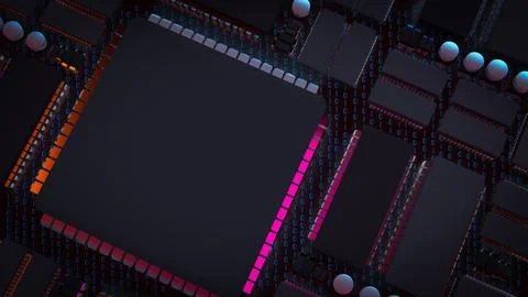 The  Printed Circuit Board or PCB for Technology concept 3d rendering. Fotos de archivo