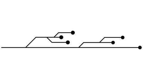 Printed circuit board PCB tracks isolated on white background. Technical clipart Stock Illustration
