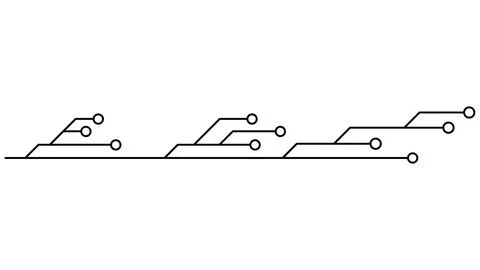Printed circuit board PCB tracks isolated on white background. Stock Illustration