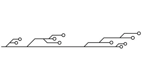 Printed circuit board PCB tracks isolated on white background. Stock Illustration