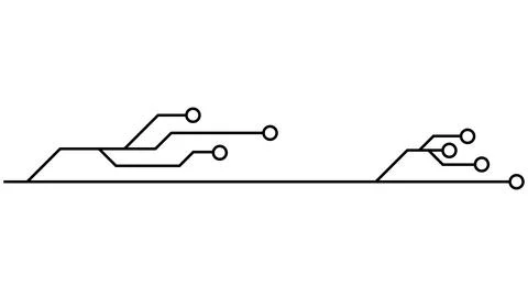 Printed circuit board PCB tracks isolated on white background. Ilustração Stock