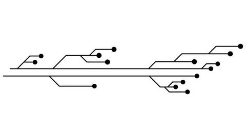 Printed circuit board PCB tracks isolated on white background. Technical clipart Stock Illustration