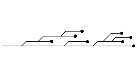 Printed circuit board PCB tracks isolated on white background. Technical clipart Ilustração Stock