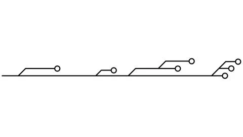 Printed circuit board PCB tracks isolated on white background. Technical clipart Stock Illustration