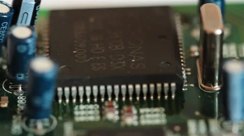 Printed Circuit Board With Radio Components 7 Stock Footage 58891372