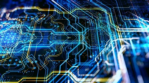 Printed circuit board in the server  executes the code. Stock Footage 80163591