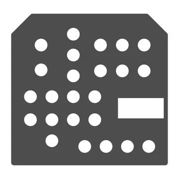 Printed circuit board with slots solid icon, electronics concept, PSB vector Stockillustratie