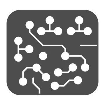 Printed circuit board square shape with diodes solid icon, electronics concept Stock Illustration