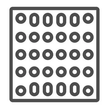 Printed circuit board square shape with slots line icon, electronics concept Stock Illustration