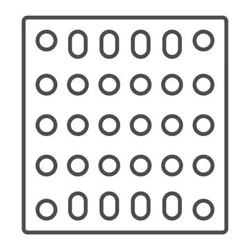 Printed circuit board square shape with slots thin line icon, electronics Stockillustratie