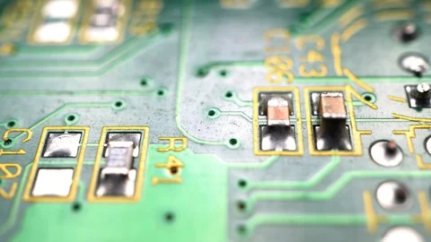 Printed circuit board surface, close up. Stock Footage 118762210