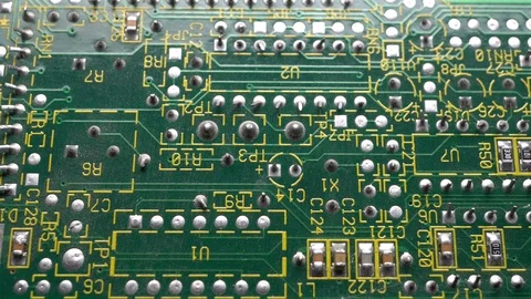 Printed circuit board surface, close up. Stock Footage 118762530