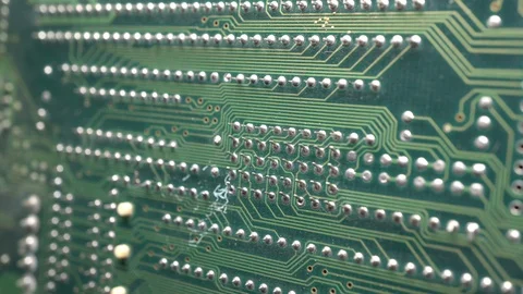 Printed circuit board surface, close up. Stock Footage 118768480