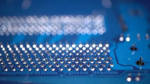 Printed circuit board surface, extreme close up. Stock Footage 118708608
