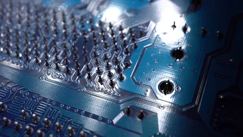 Printed circuit board surface, extreme close up. Stock Footage 118708666