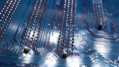 Printed circuit board surface, extreme close up. Stock Footage 118708842